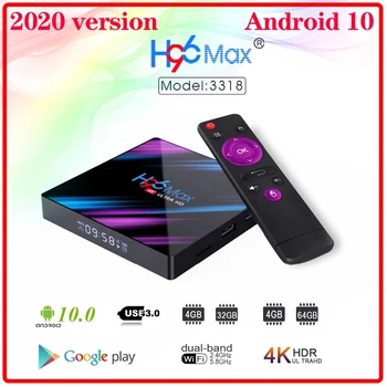 2020 H96 MAX Smart tv box Android 10 4G 64GB 4K 1080p 2.4 G&5G Wifi BT5.0 Google Voice Asistent Youtube TVBOX Set-Top-Box