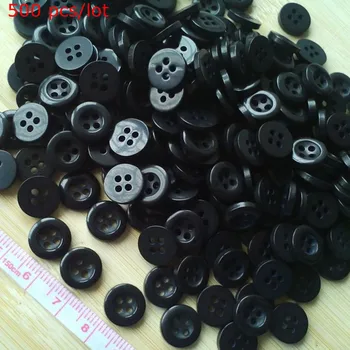 11 mm Pearl Black 4 diery dekoratívne tlačidlo kolo odev tlačidlá tričko 500 ks/veľa
