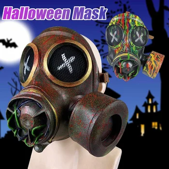 Halloween Steampunk Retro Plynová Maska Latexová Maska Halloween Realistické Strašidelné Cosplay Kostým Latex Strany Maska Plnej Latexové Masky