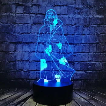 Naruto LED stolná Lampa Pre Chlapca, Spálňa Sasuke Bros itachi nočné svetlo 3D Optické Ilúzie Dekor Náladu Spanie Svetlo Dovolenku hračka