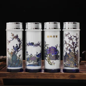 Tvorivé keramické farby-zmena Vákuové Fľaše hrnček,Dvojité líniové šálku čaju módne Drinkware Čínskych obchodných Vákuové Fľaše Pohár
