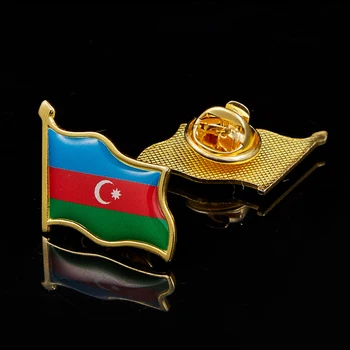 10PCS Azerbajdžan Národnej Pozlátené Vlajky Farba Klope Kolíkmi Pre Úradný Vyhovovali Dekorácie