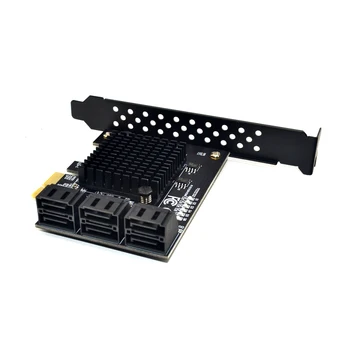 Marvell 88SE9215 čip 6 porty SATA 3.0 PCIe rozširujúca Karta PCI express SATA Adaptér SATA 3 Prevodník s Chladiča pre HDD