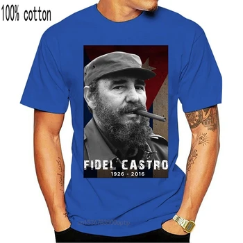 2017 Populárne Fidela Castra na Kube Čierny Dizajn pánske Bavlna Tričká Vysoká Kvalita Krátke Sleeve Tee