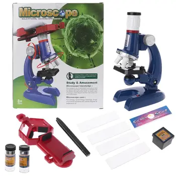 100X-1200X Biologický Mikroskop Kit w/ Mobilný Telefón Majiteľa Vzdelávacie Hračka Darček