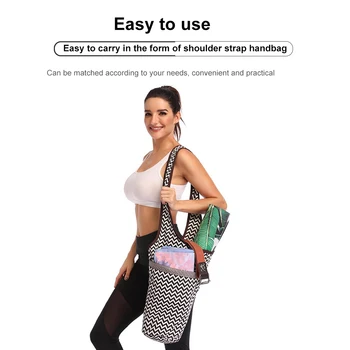 Móda Yoga Mat Taška Vytlačené Plátno Tote Bag Jediný Ramenný Umývateľný Veľké Kapacity Prenosný Vreckový S Dvojitým Zipsom Yoga Mat Taška