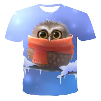2020 Lete Nové 3D T-Shirt Bežné Krátky Rukáv O-Neck Top Fashion Harajuku Vlka v snehu T-Shirts