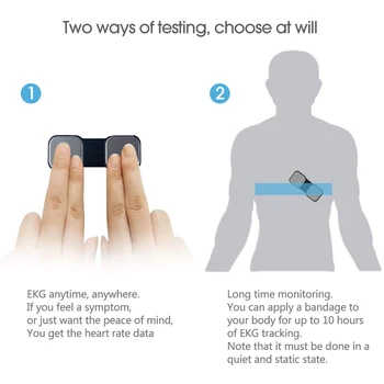 Srdcový Monitor, Nositeľné Hrudníka Popruh Bluetooth Zdravie Srdca Tracker Bezplatná Aplikácia, Prenosné Ručné 30s na 10HRecording
