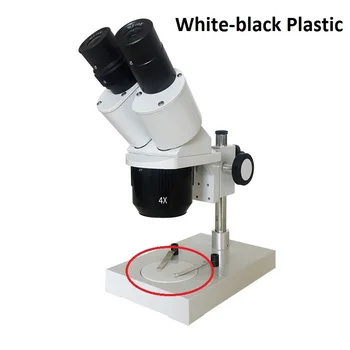 Stereo Mikroskopom Práca Fáze Transparentné Priesvitné Kolo Vzor Štítku Matné Sklo Biele, Čierne Plastové Práce Predstavenstva