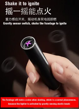 Nový produkt zápalka triasť dvojoblúk prenosné cigaretový zapaľovač tvorivé ľahšie USB nabíjanie