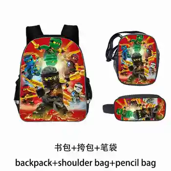 16-Palcové Hra Ninjago Batohy pre Školy Dospievajúcich Dievčat Cestovné Zips Schoolbags 3D Tlač Bookbag