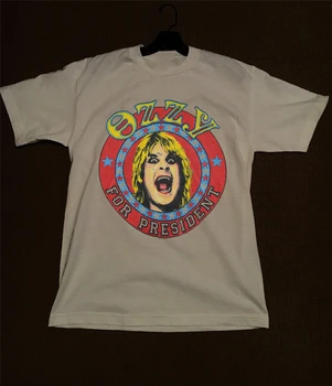 Vintage Ozzy Osbourne Na Prezidenta Ročník 1984 Tričko Top S-3Xl Vintage Graphic Tee Tričko