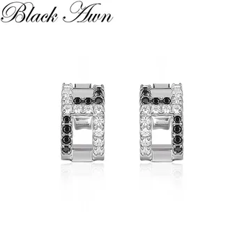 Black Awn 2020 Nový Roztomilý 925 Sterling Silver Black Spinelovou Trendy Zapojenie Náušnice pre Ženy, Jemné Šperky Darček I158