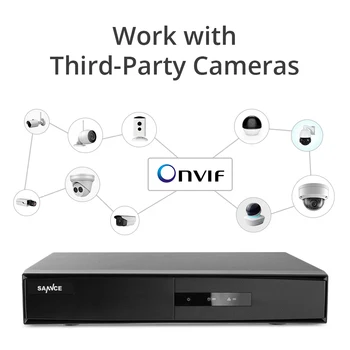 SANNCE 1080N 4 Kanál 5-v-1 DVR Bezpečnostné CCTV DVR 4CH Hybridné DVR Podpora AHD TVI CVI CVBS IP Kamera Onvif Protokol