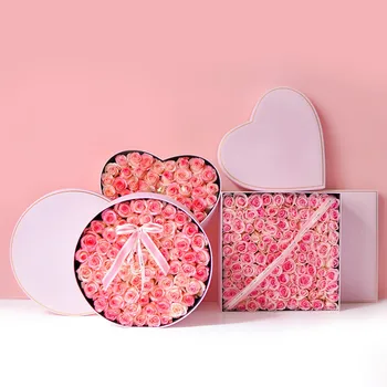 Jednofarebné Veľké Srdce-Tvarované Kruhové Námestie Box Balenie Kvetinové Kytice Box Valentína Kvetinové Dary Obaly Boxy