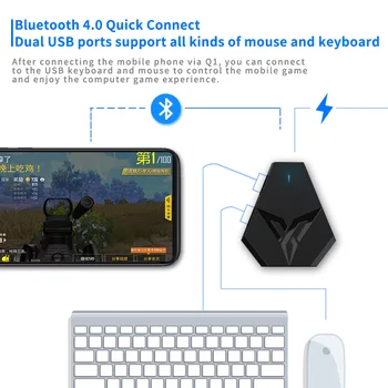 Flydigi Q1 Mobilné Hry Klávesnice, Myši Converter cez USB Rozhranie a Bezdrôtové Bluetooth Spojenie pre oba operačné systémy Android a iOS