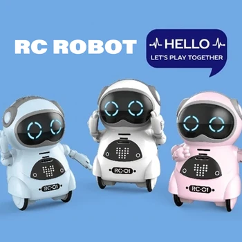 Vrecko RC Robot Hovorí Interaktívnom Dialógu Rozpoznávanie Hlasu Nahrávať Spev, Tanec Rozprávať Príbeh Mini RC Robot Hračky Darček