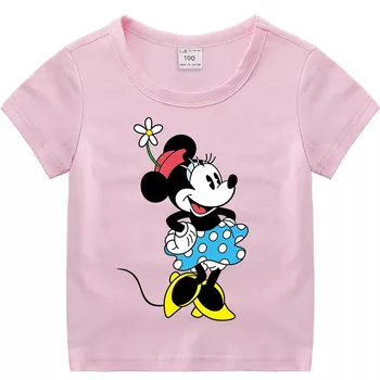 Letné Nové 2020 Dieťa Dievča Oblečenie Cartoon Minnie Mouse T shirt Joker Ležérne Módne Deti T-shirt Chlapec Topy Tees Deti Oblečenie