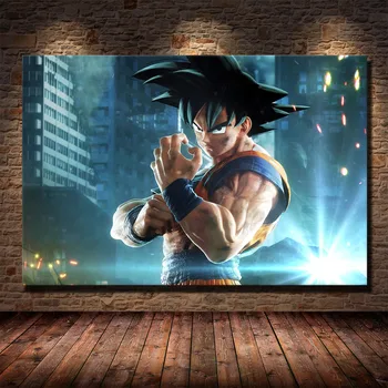 Home Decor Vytlačí Anime Goku Maľovanie Nordic Štýl Obrázkov Wall Art Modulárny Plátno Plagát Moderné Posteli Pozadí