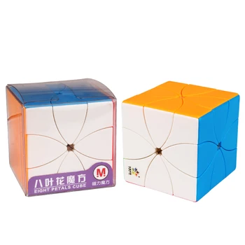 Najnovšie Yuxin Osem Lístkov Magnetické Magic Cube Puzzle stickerless Profesionálne Vzdelávacie Puzzle Darček cubo magico Dieťa Hračky