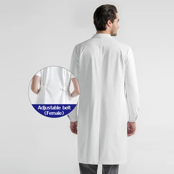 Vysoko kvalitné biele laboratórny plášť pet grooming Slim salón krásy práce uniformy spa uniformy zdravotnej služby kroviny, kabáty mužov a žien