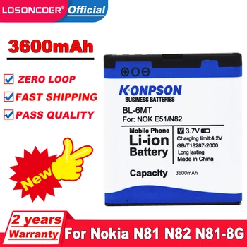 Nové,3600mAh BP-6MT / BP 6MT BL-6MT vysokokapacitné Batériu Mobilného Telefónu Použiť pre Nokia N81, N82 E51 E51i 6720C