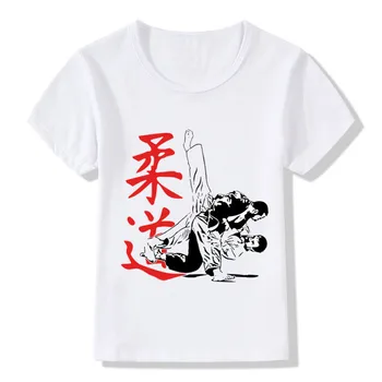 Chlapec a Dievča Vývoj judo Dizajn T-shirts Deti Judo Top Tees Detské tričko Lete Bežné Mäkké White Tee Tričko