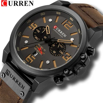 Top Značky CURREN Luxusné Módne Kožené Pútko Quartz Muži Hodinky Bežné Dátum Obchodné Muž náramkové hodinky Hodiny Montre Homme 8314
