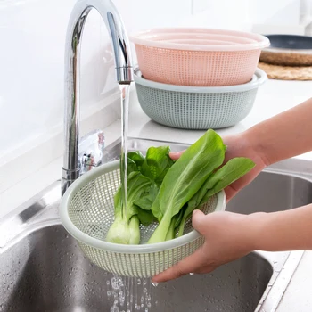 3-Dielna Umývanie Zeleniny a Ovocia Hrnce Nečistôt Colanders Filtrácie Vody Vyteká Kuchyňa Mozgov Kôš Jednoduché Doplnky