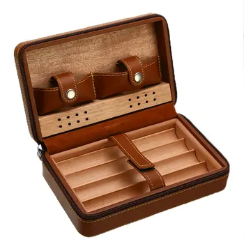 Cigary Cohiba Prípade Držiteľ Zips Koža + Drevo Skladovanie Humidor Darčeková krabička (nemusia Zahŕňať Cigaru, Frézy a Ľahšia) Cigaru Box
