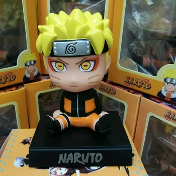 2 Typy 12 cm Naruto Anime Uzumaki Naruto Bobble Hlavy, Tras Hlavy Toy Model Auto Dekorácie Box PVC Akcie Obrázok Hračka