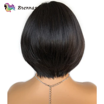 Brazílsky ľudské vlasy parochňa rovné krátke bob časť čipky parochne preplucked s baby vlasy Remy vlasy 13X1 Glueless parochne pre čierne ženy