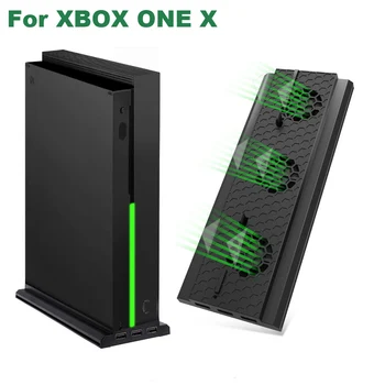 Zvislý Stojan pre Xbox One X Herné Konzoly Gamepad Controle Chladiaci Ventilátor s 3 USB Porty, Podpora Nabíjačka pre Xbox Jeden Radič