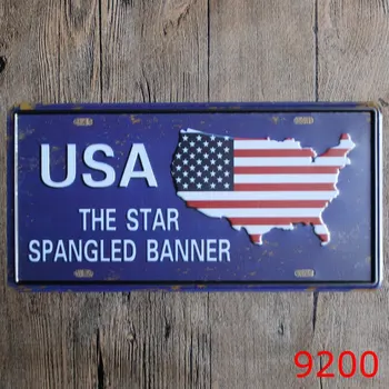 USA THE STAR SPANGLED BANNER špz Umenie Vintage Suvenír Plagát Pub Darček Železa Maľovanie Kovových spálňa Decor 30X15CM