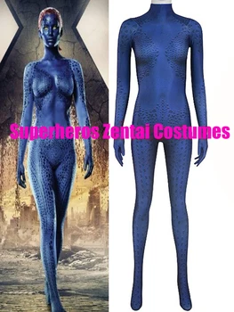 Mystique Cosplay Kostým spandex halloween X-men Mystique kostým 3D Tlač Superhrdina zentai catsuit pre Ženy/female/lady/dievčatá