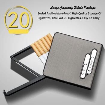 Novinkou 2 in1 Cigariet Prípade Vetru Dual Arc Ľahšie Plazma USB Nabíjateľné Elektrický Zapaľovač Môže Držať 20 zapaľovače Fajčenie