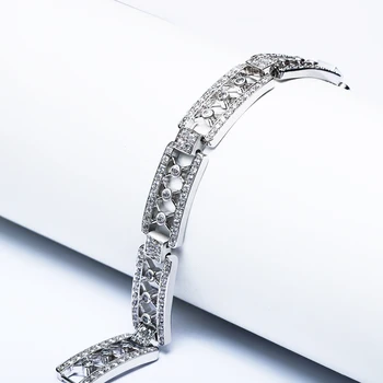 Nové 18.5 cm dlhé náramky jasné, crystal kamene trendy obdĺžnik šperky biela šperky duté Náramok & náramok pre ženy