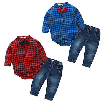2ks Deti Baby Boy Topy+Džínsy, Nohavice, Oblečenie Oblečenie Set