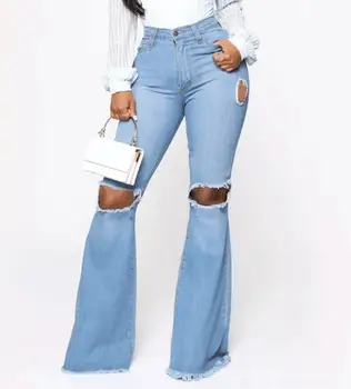 2020 Jeseň v Lete roztrhané džínsy pre ženy sexy Svetlice denim džínsy fashion street bežné nohavice žena jar vysoký pás nohavice