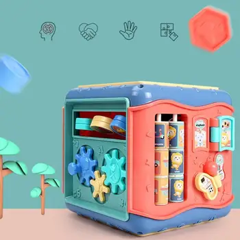 Hračky Pre Deti Činnosť Hrať Kocky Šesť-Stranný Box Montessori Tvar Zápas Dieťa Rozvoja Vzdelávacie Hračky Pre Deti 13 24 Mesiacov