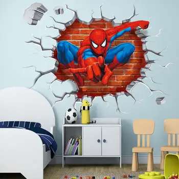 Cartoon Autá Princezná Mickey Spiderman Samolepky na Stenu pre Deti Izba Vymeniteľné 3D DIY Tapety, Nálepky Mš Spálňa Decor