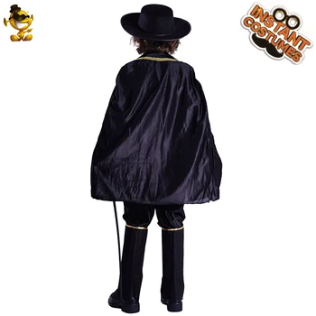 DSPLAY Halloween Nové Deaign CosplayBoy Deti Oblečenie Maškarný Módne Čierne Jumpsuit S Headpiece A Eyepatch