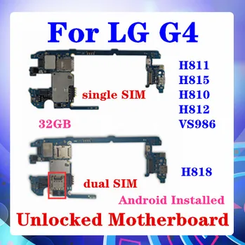 Pre LG G4 Doske H815 H811 H810 H812 VS986 H818(2 SIM) základná Doska Android OS Nainštalovať Plnú funkčnosť Dobré Pracovné