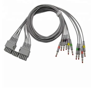 Kompatibilné pre Mortara ELI 230l Telemetry EKG Holter Kábel s 10 Leadwires, Electrocardiography leadwires Banán konci AHA