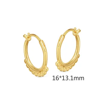 Skutočné 925 Sterling Silver Kruhu Hoop Náušnice Pre Ženy Jednoduché Vysoko Kvalitné 18k Zlata Earings Módne Šperky Flyleaf