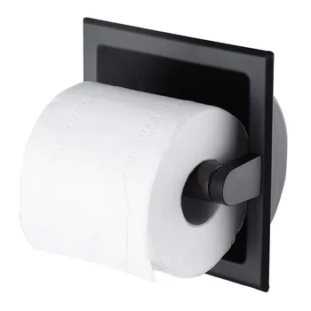 Múr Postavený-v Čiernej Polica Toaletného Papiera Držiak Tissue Papiera Držiak Roll Držiteľ Polica Kúpeľňa Doplnky z Nerezovej Toaletný Papier