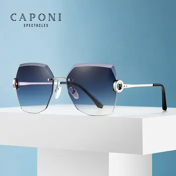 CAPONI Luxusný Dizajn slnečné Okuliare Ženy Frameless Nadrozmerná 2020 Slnečné Okuliare Rezanie Objektív Módne Lady Okuliare Príslušenstvo CP31264