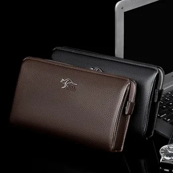 Peňaženky, pánske spojka bag anti-theft password lock male peňaženky business carteira antifurto mobilný telefón taška pánske kožené originálne