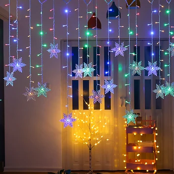 Vianočné Osvetlenie snehové Vločky LED 3.2 M String Svetlá Blikajúce Svetlá Opony Ľahké Nepremokavé Dovolenku Strany Vnútorné Svetlo Víla