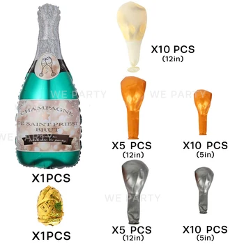 Fľaša Šampanského Hliníková Fólia Balón Vyhovovali Svadobné Party Víno Party Dekorácie Balón Veľké Deti, Oslavy Narodenín Dekorácie